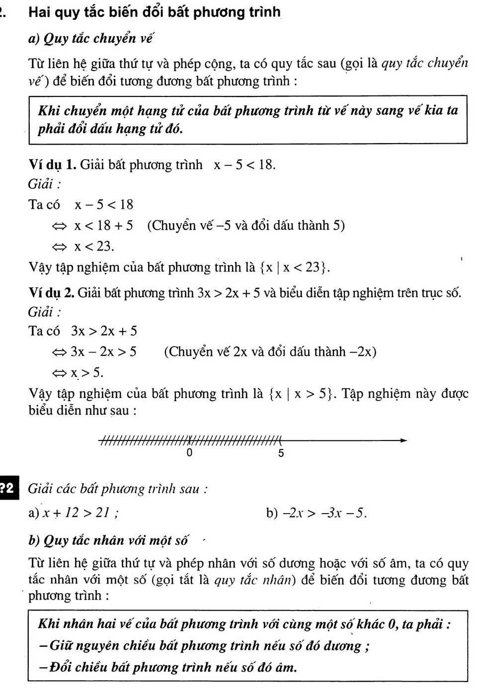 Bài tập giải bất phương trình lớp 8