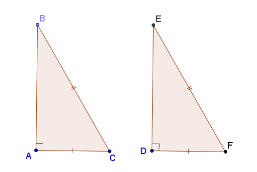 Bài tập các trường hợp bằng nhau của tam giác vuông