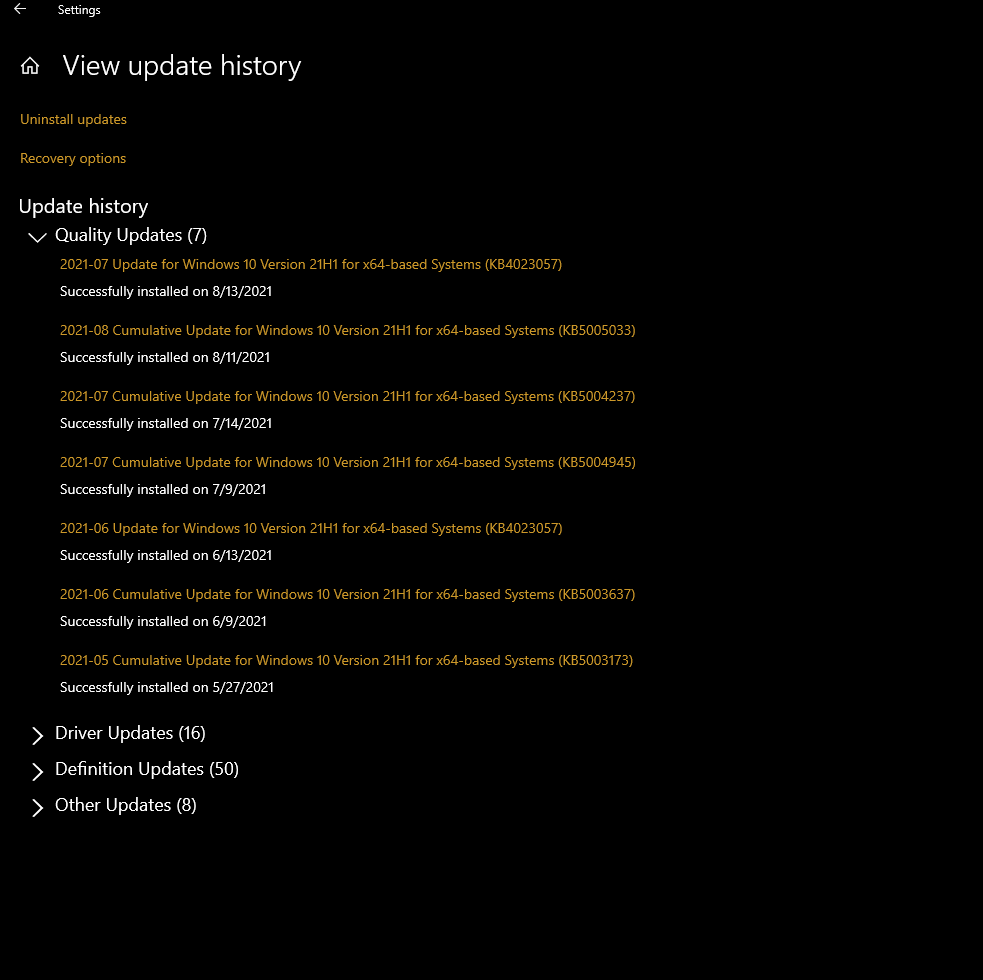 Update KB5004237- taskbar bị đơ